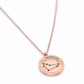 Fashion Rose Gold Stainless Steel Charm Horoscope Necklace